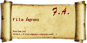 Fila Ágnes névjegykártya
